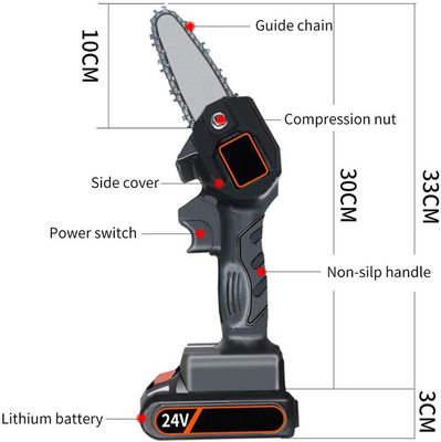 macchina Mills Wood Cutting Lithium Prunner di 6in 21V Mini Small Battery Handheld Chainsaw